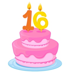 A birthday cake vector image