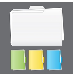 Colorful tabbed folder set vector image