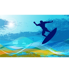 Surfer with waves vector image