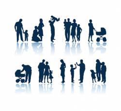 Family silhouettes vector image