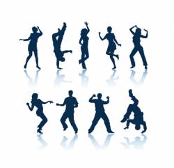 Dancing people silhouettes Dancing people silhouettes vector image