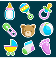 Colorful Baby Shower Icons vector image