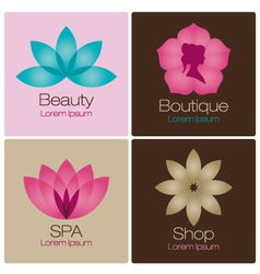 Spa flowers logo design elements vector image
