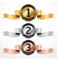 Set of Medal Numbers with ribbon vector image