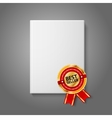 Realistic white blank hardcover book front view vector image