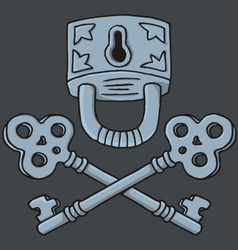Jolly Roger padlock vector image
