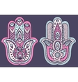 Indian hand drawn hamsa with ornaments vector image