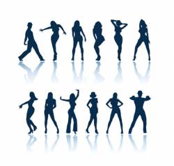 Dancing people silhouettes vector image