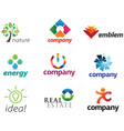 Colorful and modern emblems vector image