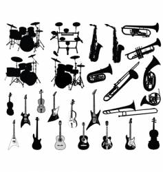 Set of musical instruments vector image
