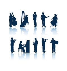 Musician silhouettes vector image
