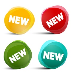 New Circle Labels - Tags - Stickers Set vector image