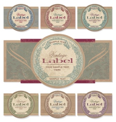 Vintage labels set vector image