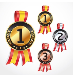 Set of Medal Numbers with ribbon vector image