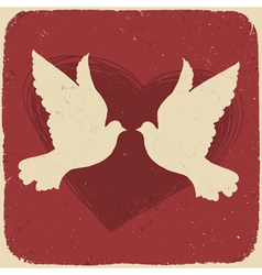 Two lovers doves vector image