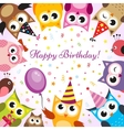 Birthday card with owls vector image