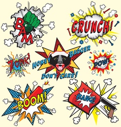 Comic book explosions vector image
