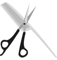 Hairdressing scissors and comb vector image
