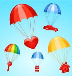 Gifts on parachutes vector image