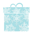 Stylized blue gift box vector image