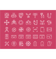 Set flat line icons action camera vector image
