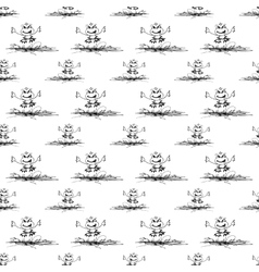 Seamless pattern with frog and butterfly vector image