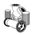 Industrial pipelines and valve vector image