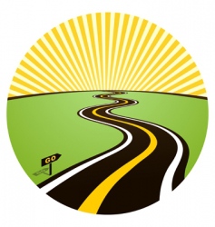 Road to solar horizon vector image