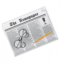Newspaper glasses and pencil vector image