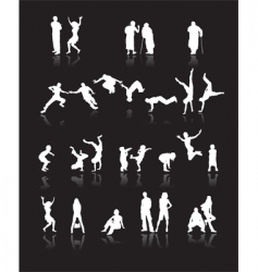 Silhouettes of people vector image