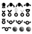 Black trophy and awards icons set vector image
