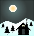 Winter night in cabin vector image