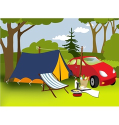 Picnic place vector image
