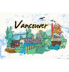 Vancouver doodles vector image