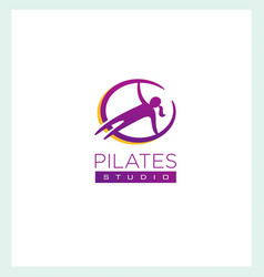 Pilates studio creative sign concep femine Pilates studio creative sign concep femine vector image