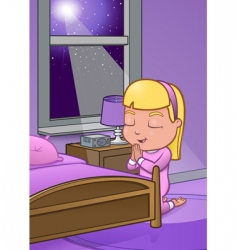 Little girl praying vector image