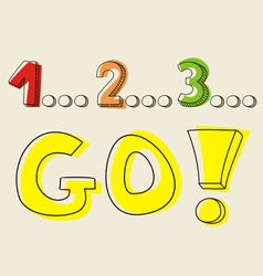 Countdown 1 2 3 go vector image