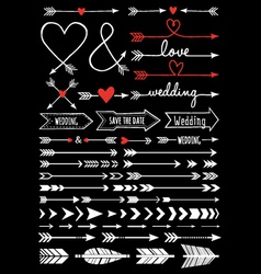 Hand-drawn arrows set vector image