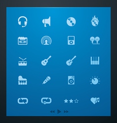 Universal glyphs 5 audio and music set vector image