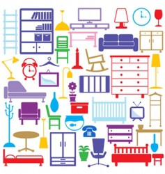 Furniture icons vector image