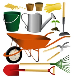 Set of garden tools vector image