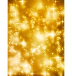 Festive golde bokeh lights background vector image