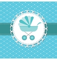 BLUE baby carriage for newborn boy vector image