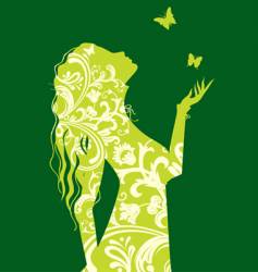 Floral girl vector image