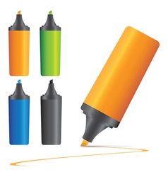Set of highlighter pen marker s vector image