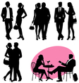 Several people silhouettes vector image