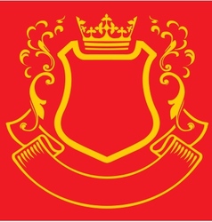 Coat of arms with crown vector image