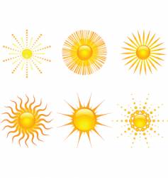 Sun icons set vector image