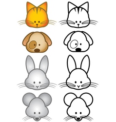 Cartoon pet animals set vector image