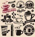 Set of coffee symbols icons and signs vector image